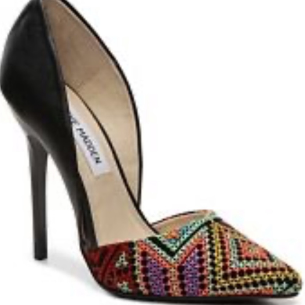 Steve Madden Valko Multi-color Stitched Heels 8